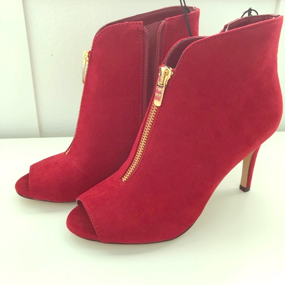 Marc Fisher Shoes - NWOT Marc Fisher Red peep toe zip bootie sz 6